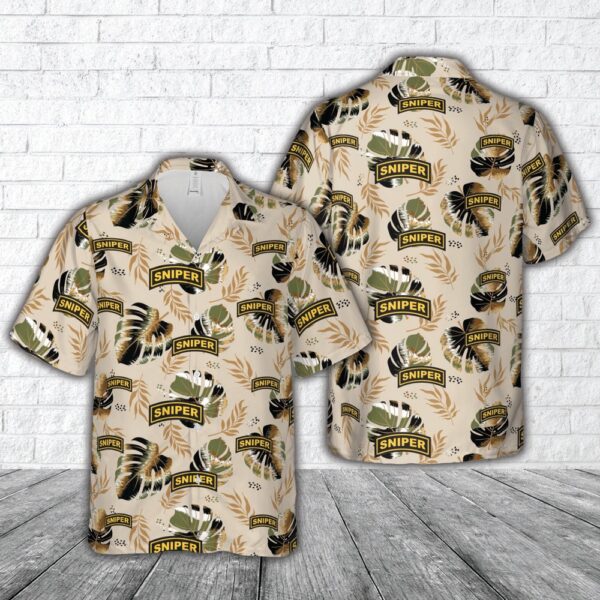 Us Army Hawaiian Shirt, US Army Sniper Tab Hawaiian Shirt