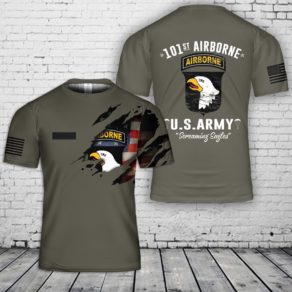Us Army T Shirt, Personalized US Army 101st Airborne Division T-Shirt 3D