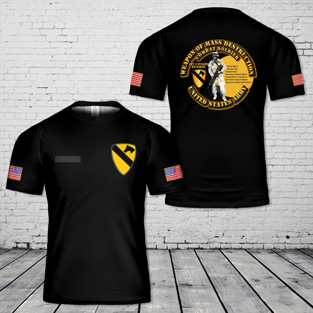 Us Army T Shirt, Personalized US Army 1st Cavalry Division T-Shirt 3D