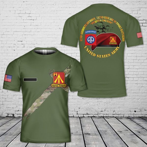 Us Army T Shirt, Personalized US Army 82nd Airborne Division, 782nd Brigade Support Battalion T-Shirt 3D