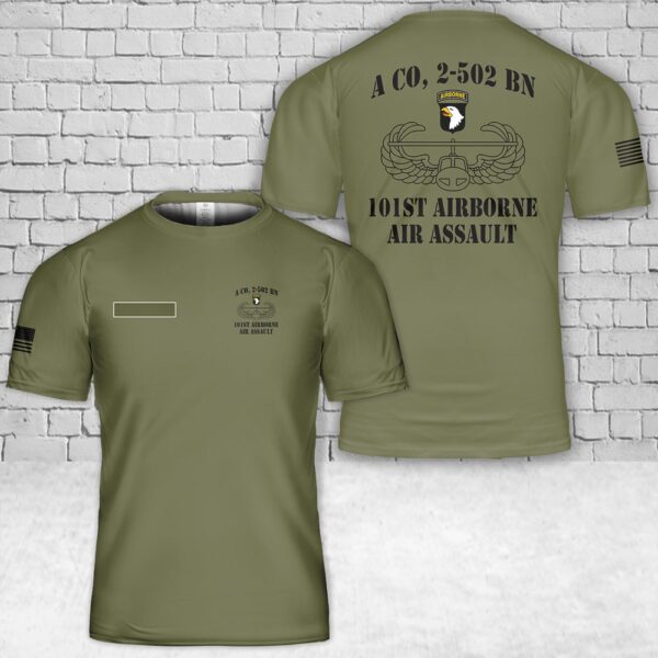 Us Army T Shirt, Personalized US Army A Co, 2-502 BN, 101st airborne (air assault) T-Shirt 3D