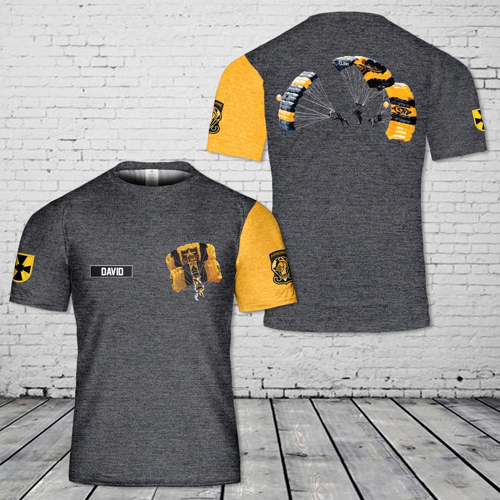 Us Army T Shirt, Personalized US Army Golden Knight demonstration parachutist 3D T-Shirt