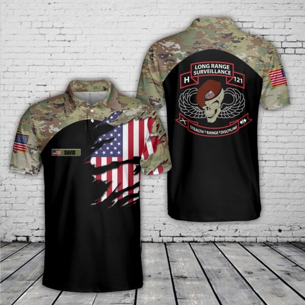 Us Army Polo Shirt, Personalized US Army H121 Long Range Surveillance Polo Shirt