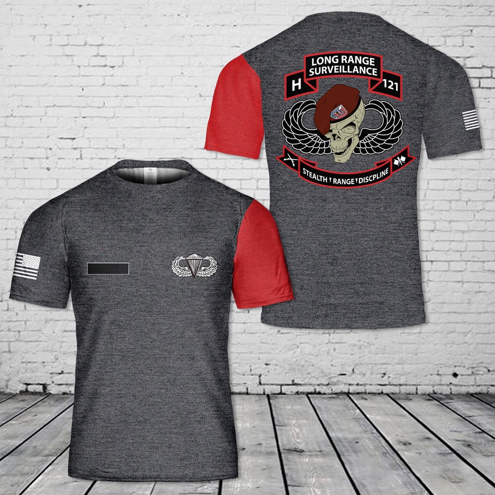 Us Army T Shirt, Personalized US Army H121 Long Range Surveillance T-Shirt 3D