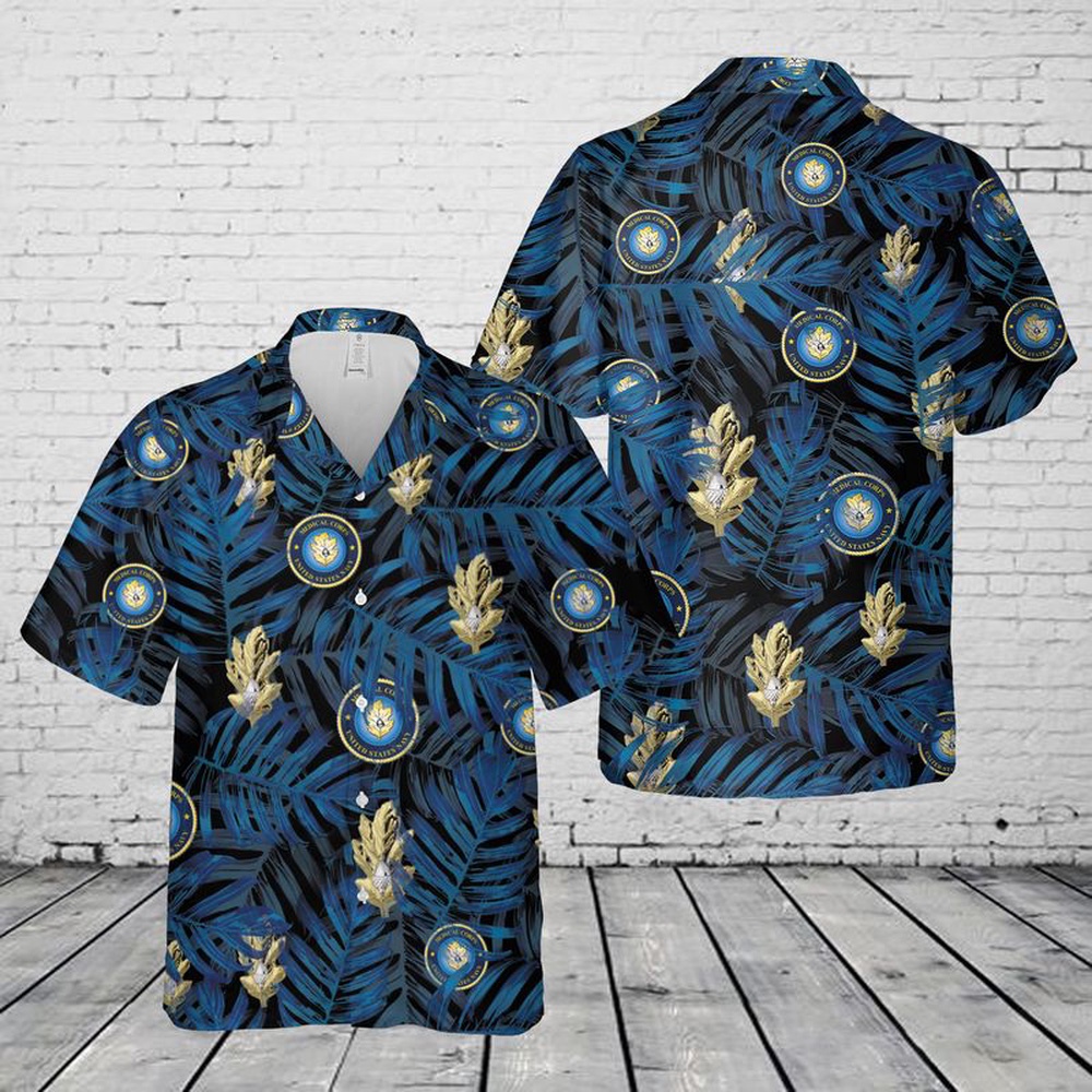 Us Navy Hawaiian Shirt, Medical Corps (United States Navy) Hawaiian Shirt, Military Aloha Shirt
