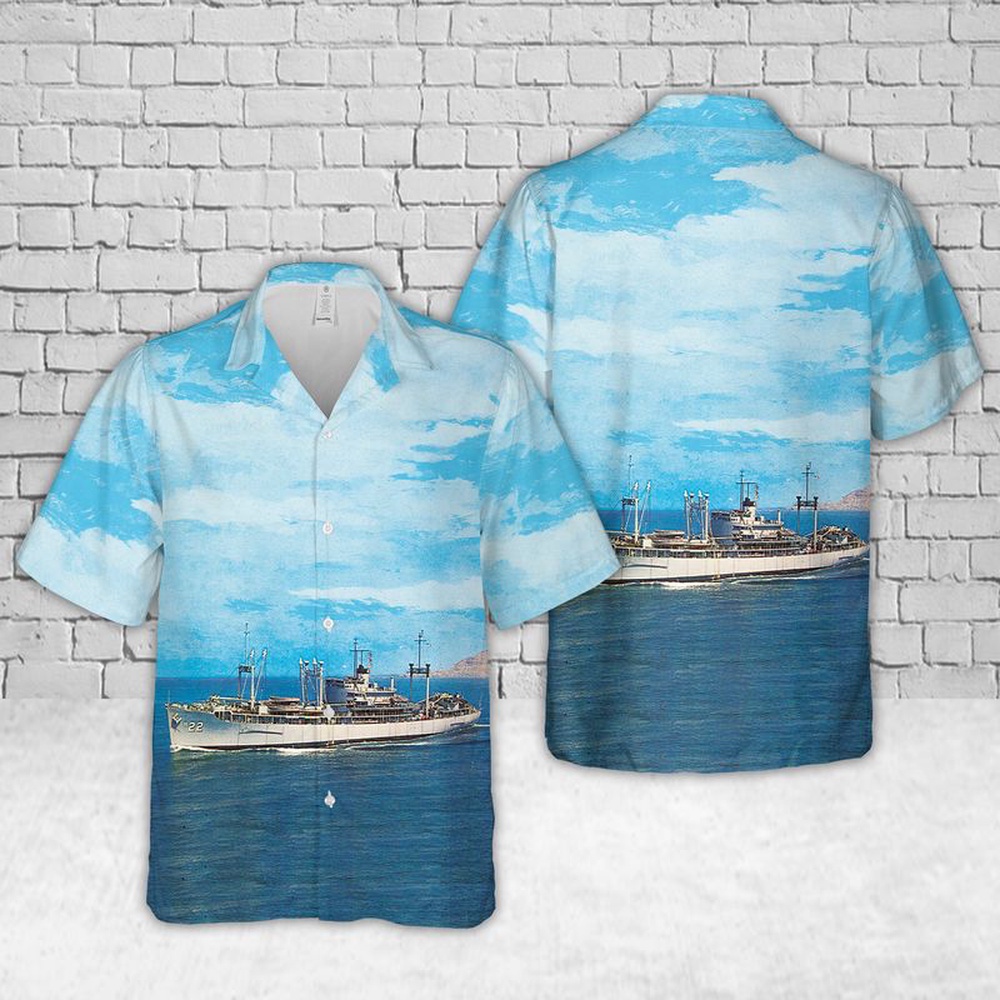 Us Navy Hawaiian Shirt, USS Klondike (AD-22) US Navy Ship Reunions Hawaiian Shirts, Military Aloha Shirt