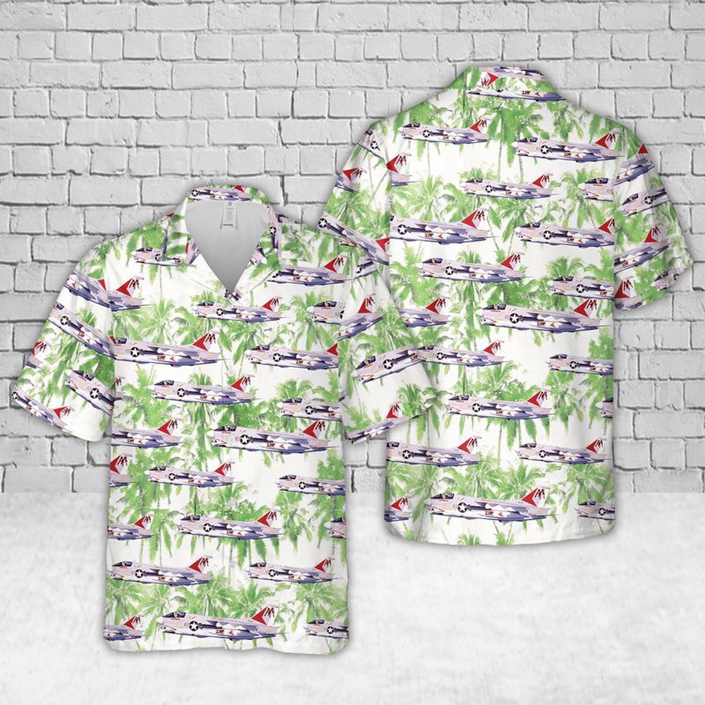 Us Navy Hawaiian Shirt, US Navy A-7 Corsair from squadron VA-81 Hawaiian Shirt, Military Aloha Shirt