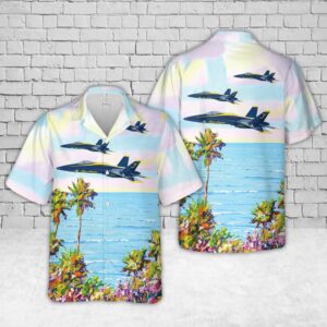 Us Navy Hawaiian Shirt, US Navy Blue…