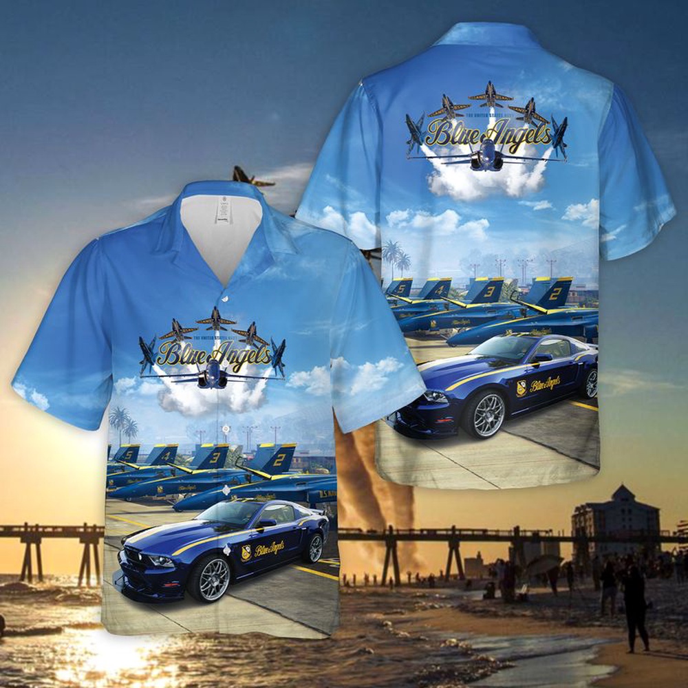 Us Navy Hawaiian Shirt, US Navy Blue Angels Ford Mustang GT Hawaiian Shirt, Military Aloha Shirt Us Navy Hawaiian Shirt, US Navy Blue Angels Ford Mustang GT Hawaiian Shirt, Military Aloha Shirt