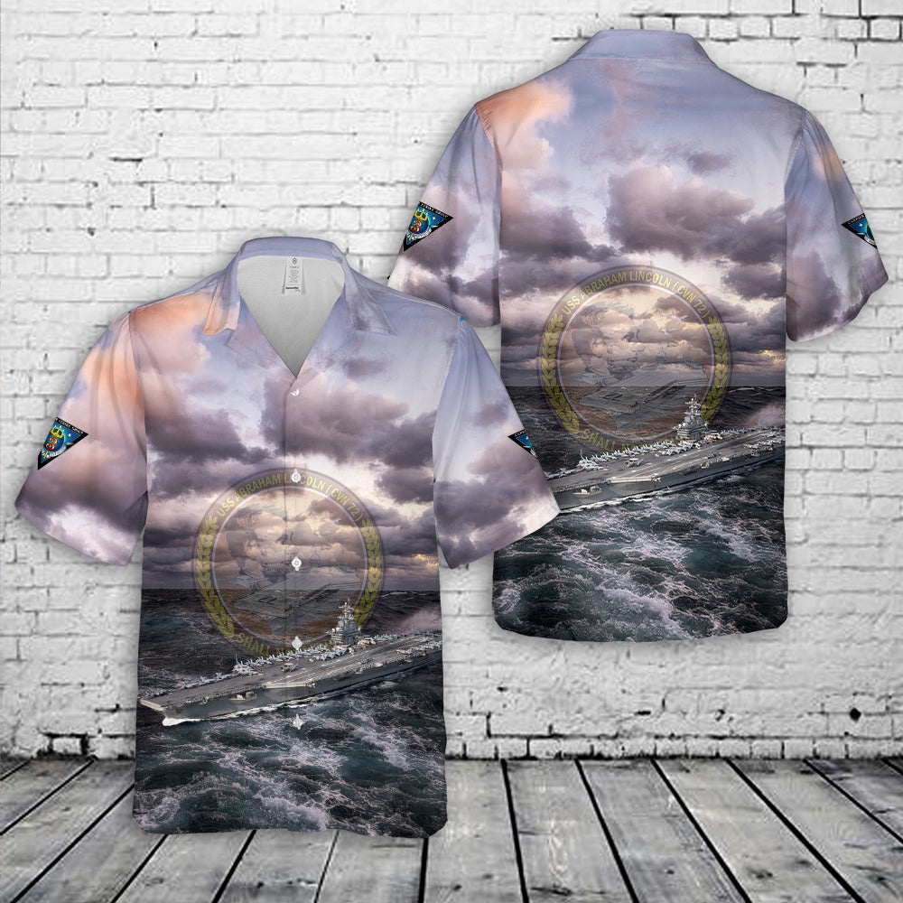 Us Navy Hawaiian Shirt, US Navy Carrier Strike Group 3 (CSG-3 or CARSTRKGRU 3) USS Abraham Lincoln (CVN-72) Hawaiian Shirt