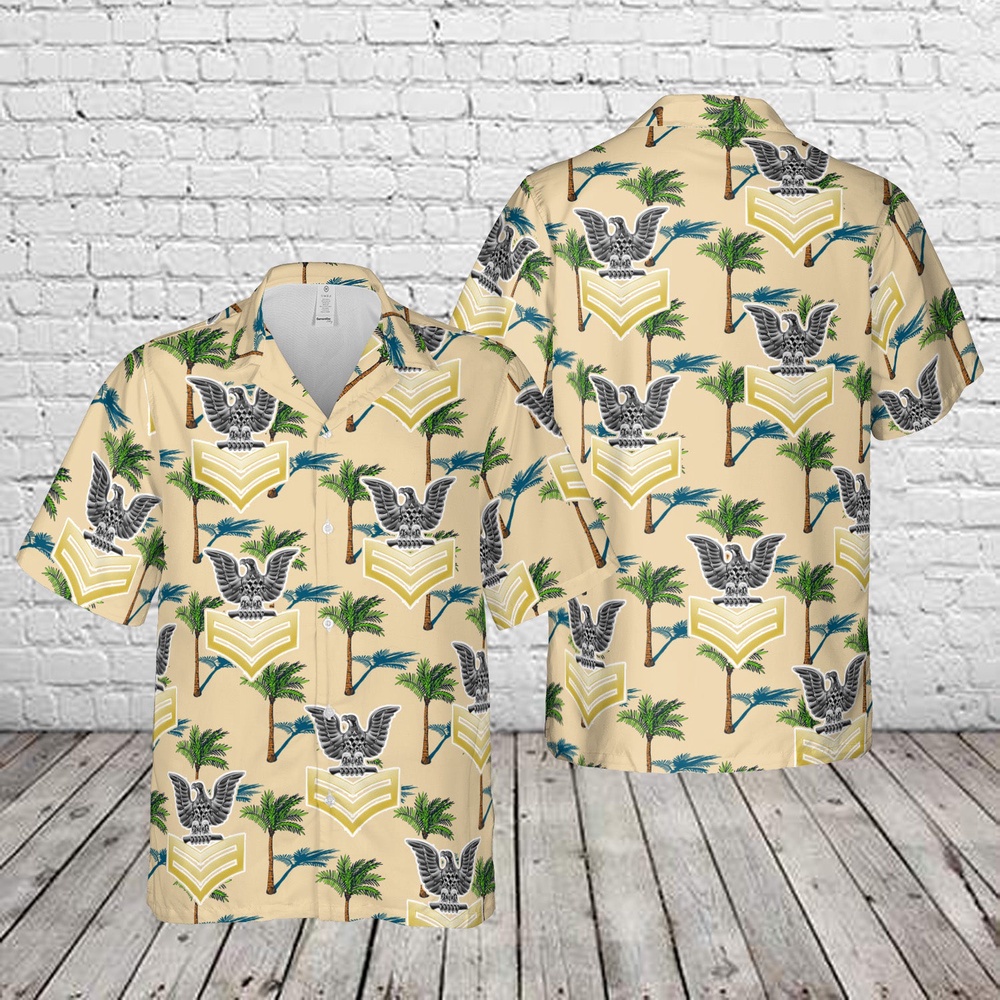 Us Navy Hawaiian Shirt, US Navy Petty officer first class E-6 Hawaiian Shirt, Military Aloha Shirt