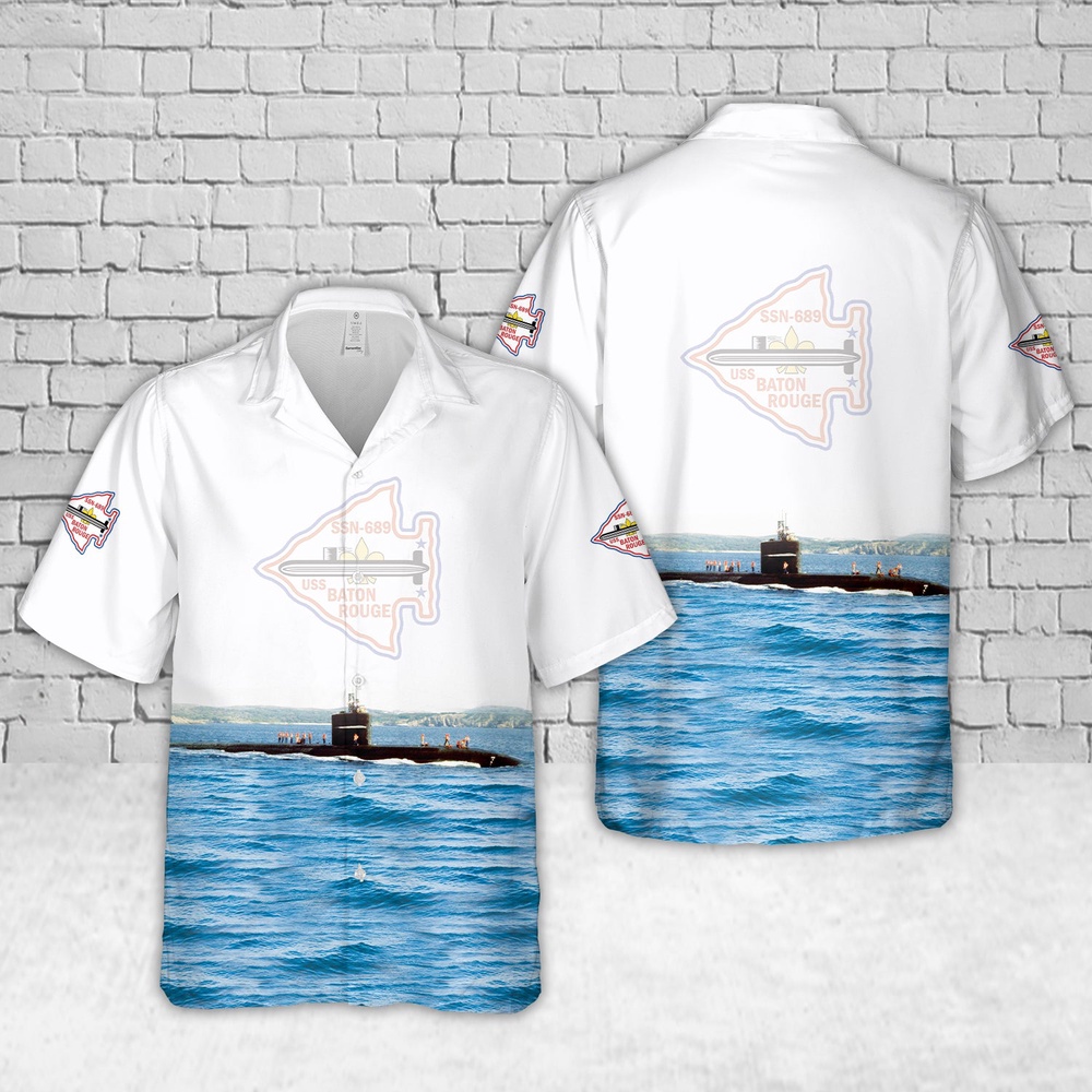 Us Navy Hawaiian Shirt, US Navy USS Baton Rouge (SSN-689) Hawaiian Shirt, Military Aloha Shirt Us Navy Hawaiian Shirt, US Navy USS Baton Rouge (SSN-689) Hawaiian Shirt, Military Aloha Shirt