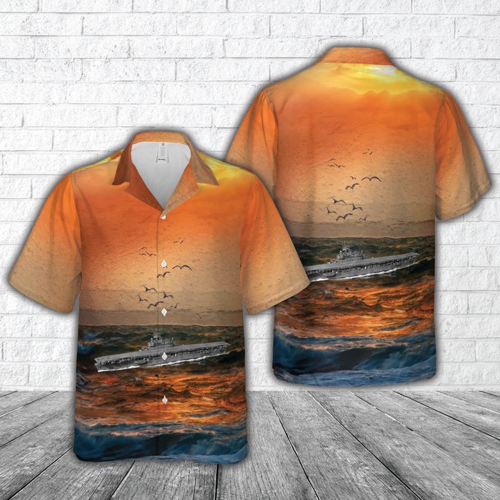Us Navy Hawaiian Shirt, US Navy USS Enterprise (CV-6) Hawaiian Shirt, Military Aloha Shirt