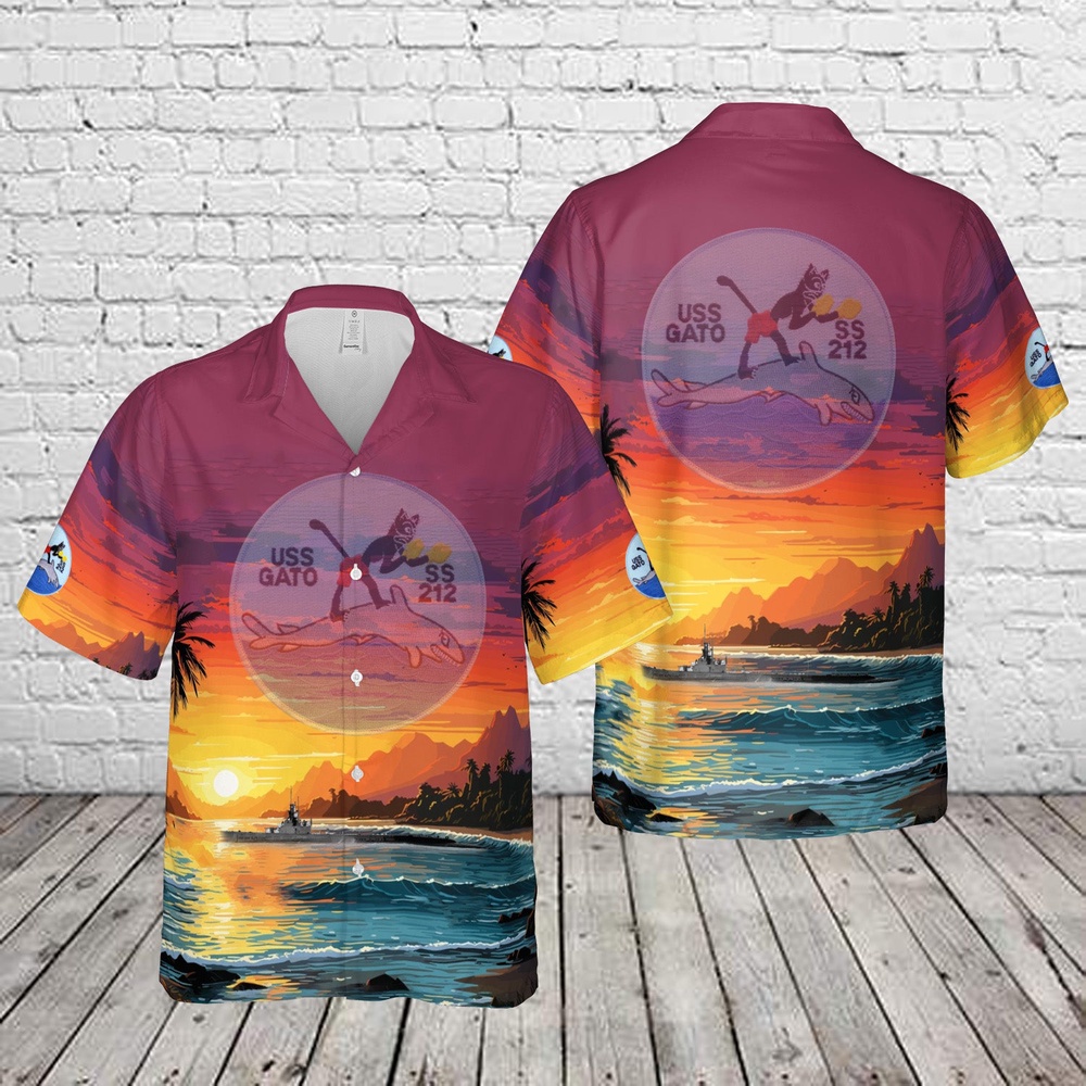 Us Navy Hawaiian Shirt, US Navy USS Gato (SS-212) Gato-class submarine In WWII Hawaiian Shirt, Military Aloha Shirt Us Navy Hawaiian Shirt, US Navy USS Gato (SS-212) Gato-class submarine In WWII Hawaiian Shirt, Military Aloha Shirt