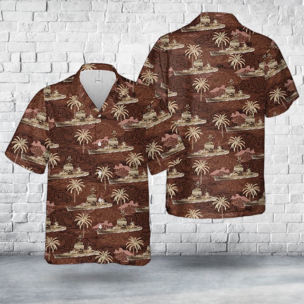 Us Navy Hawaiian Shirt, US Navy USS Long Beach (CLGN-160CGN-160CGN-9) Hawaiian Shirt, Military Aloha Shirt