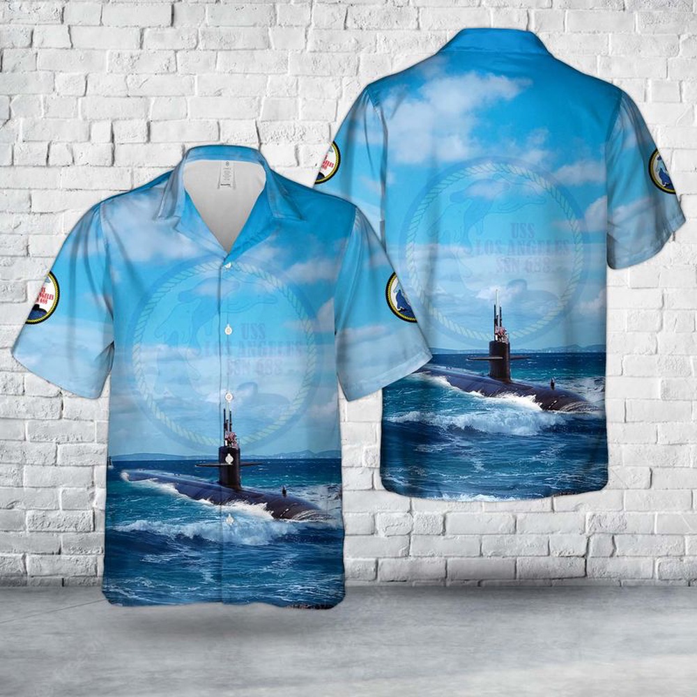 Us Navy Hawaiian Shirt, US Navy USS Los Angeles (SSN-688) Hawaiian Shirt, Military Aloha Shirt