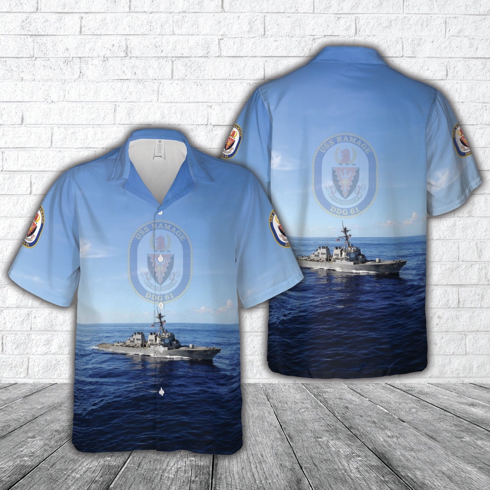 Us Navy Hawaiian Shirt, US Navy USS Ramage DDG-61 Hawaiian Shirt, Military Aloha Shirt Us Navy Hawaiian Shirt, US Navy USS Ramage DDG-61 Hawaiian Shirt, Military Aloha Shirt