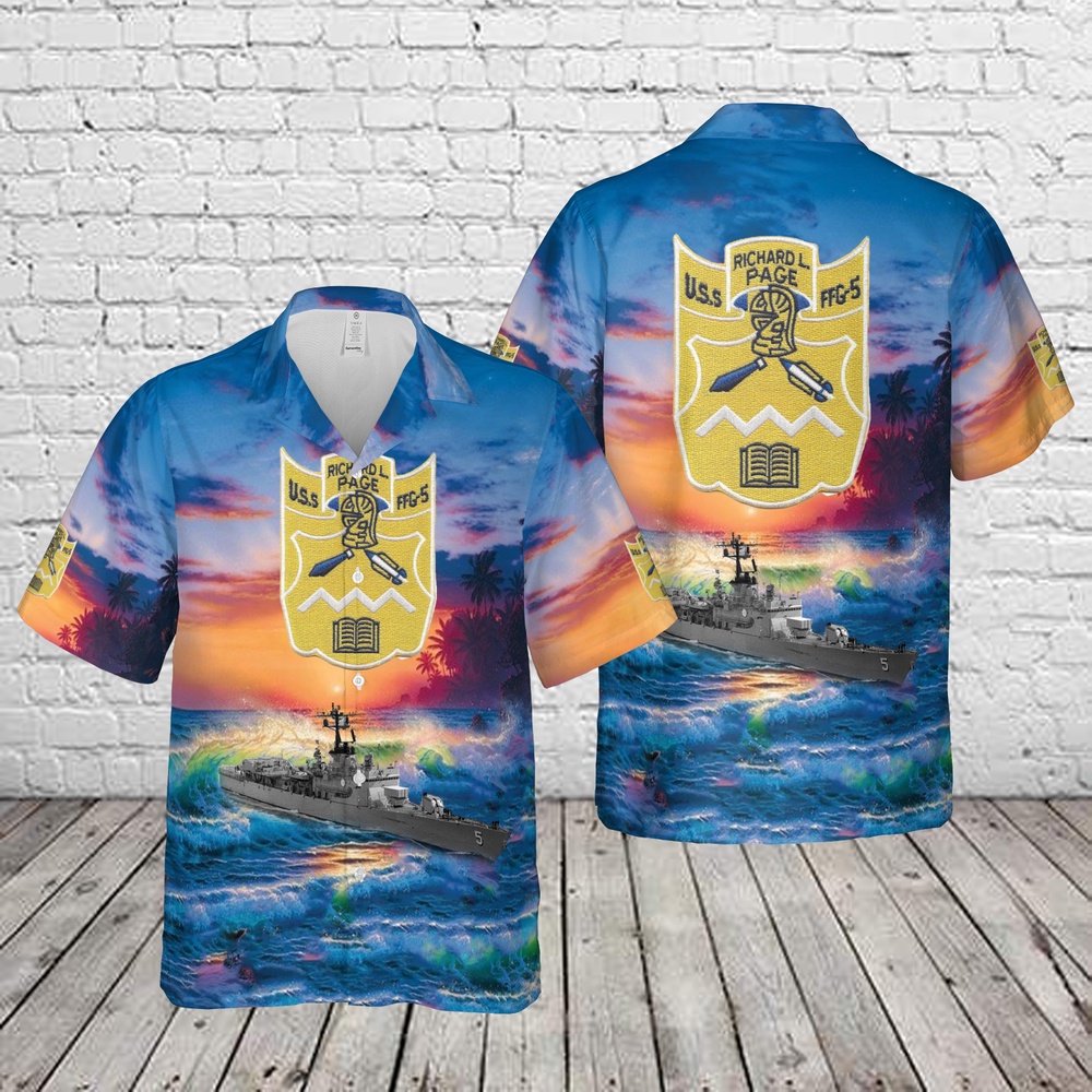 Us Navy Hawaiian Shirt, US Navy USS Richard L Page (FFG-5) Hawaiian Shirt, Military Aloha Shirt Us Navy Hawaiian Shirt, US Navy USS Richard L Page (FFG-5) Hawaiian Shirt, Military Aloha Shirt