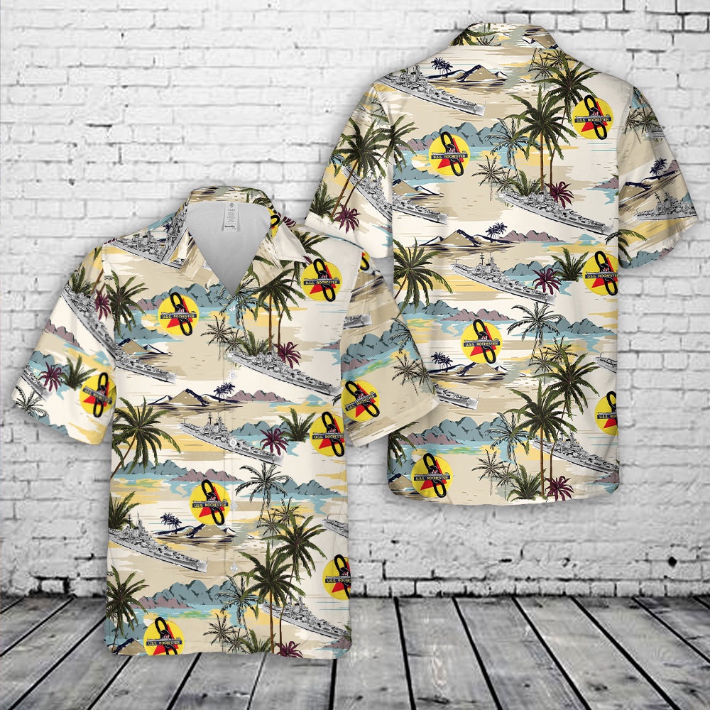 Us Navy Hawaiian Shirt, US Navy USS Rochester (CA-124) Hawaiian Shirt, Military Aloha Shirt Us Navy Hawaiian Shirt, US Navy USS Rochester (CA-124) Hawaiian Shirt, Military Aloha Shirt