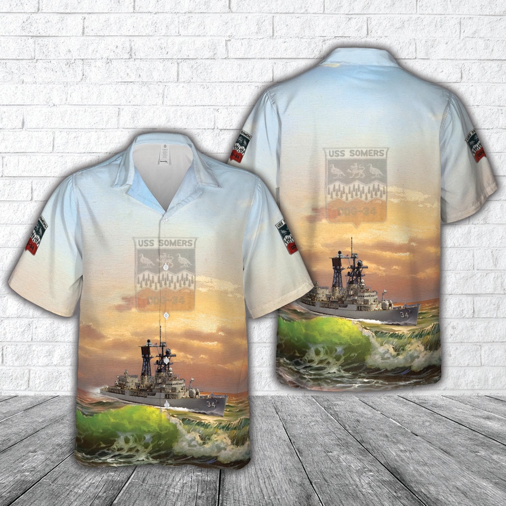 Us Navy Hawaiian Shirt, US Navy USS Somers (DDG-34, ex-DD-947) Hawaiian Shirt, Military Aloha Shirt Us Navy Hawaiian Shirt, US Navy USS Somers (DDG-34, ex-DD-947) Hawaiian Shirt, Military Aloha Shirt