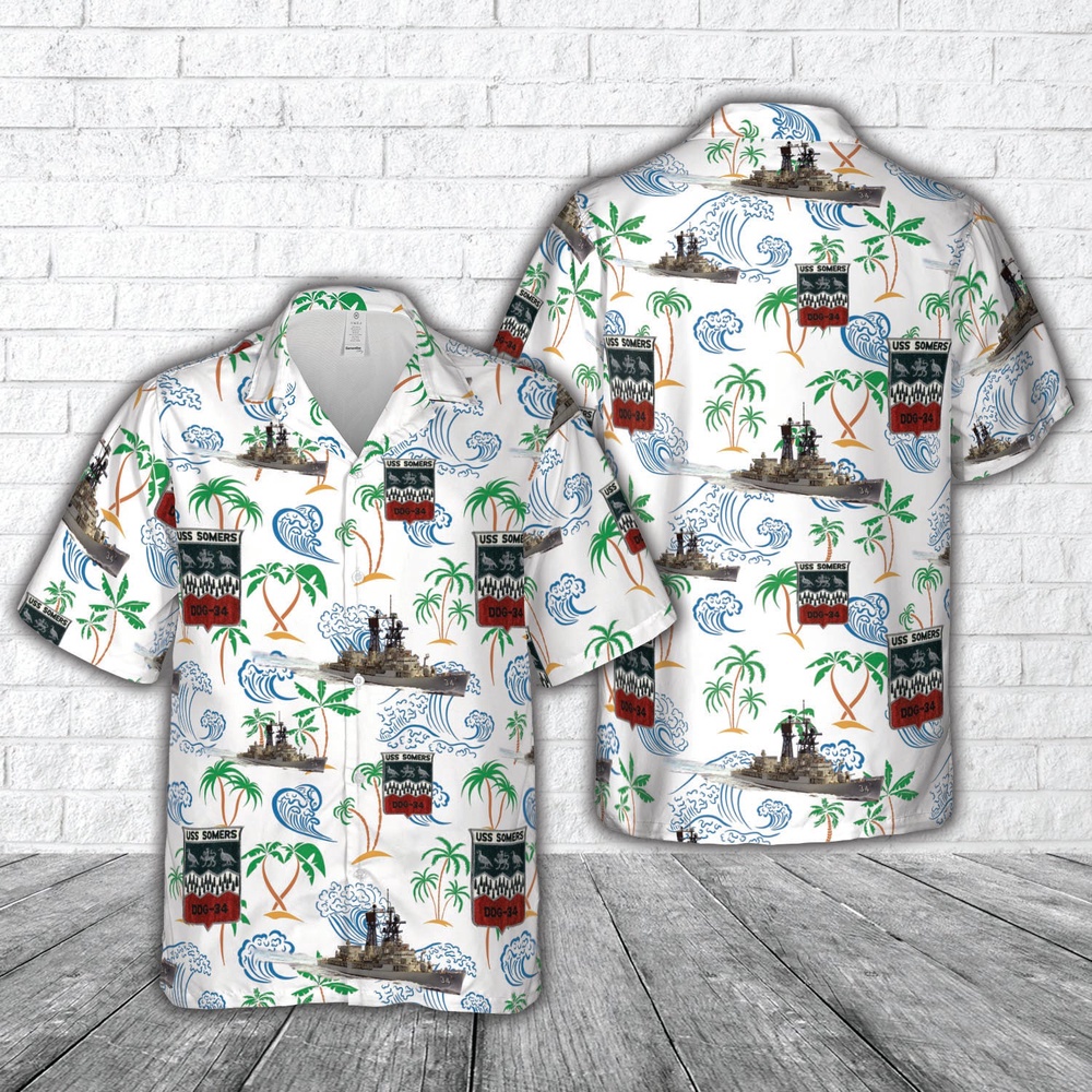 Us Navy Hawaiian Shirt, US Navy USS Somers (DDG-34, ex-DD-947) Hawaiian Shirts, Military Aloha Shirt Us Navy Hawaiian Shirt, US Navy USS Somers (DDG-34, ex-DD-947) Hawaiian Shirts, Military Aloha Shirt