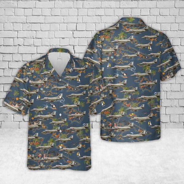 Us Navy Hawaiian Shirt, US Navy VA-146 A-4 Skyhawk Hawaiian Shirts, Military Aloha Shirt
