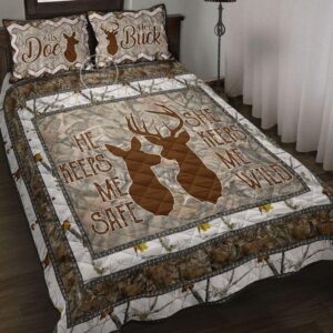 Valentine Bedding Set, Hunting Deer Couple His…