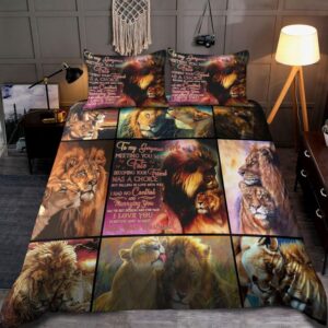 Valentine Bedding Set, To My Wife Lion…