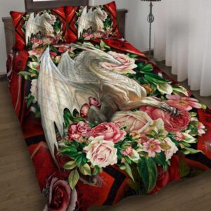 Valentine Bedding Set, White Dragon Quilt Bedding…