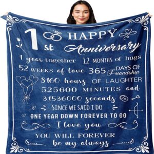 Valentine Blanket, 1St Wedding Anniversary Blanket, 1…