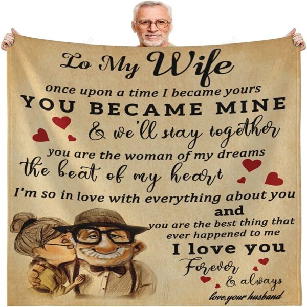 Valentine Blanket, Birthday Gifts For Wife From Husband, Anniversary Wedding Valentines Gifts For Her