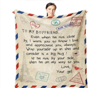 Valentine Blanket, Boyfriend Blanket From Girlfriend, Sentimental…