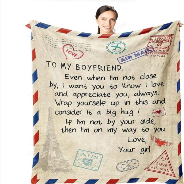 Valentine Blanket, Boyfriend Blanket From Girlfriend, Sentimental Gifts For Boyfriend