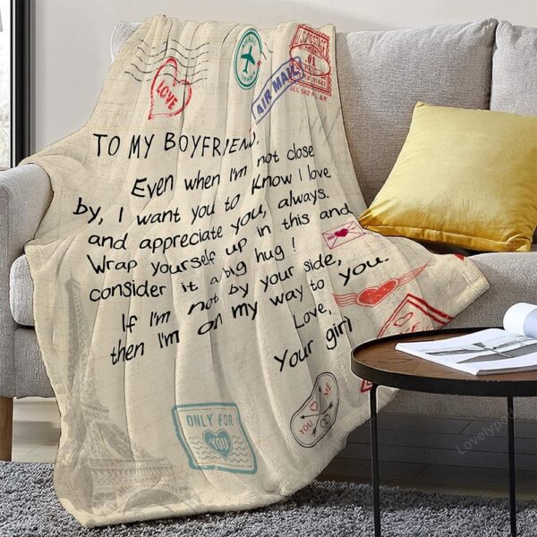 Valentine Blanket, Boyfriend Blanket From Girlfriend, Sentimental Gifts For Boyfriend