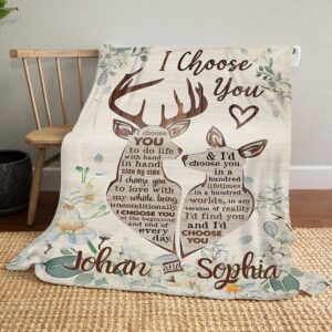 Valentine Blanket Buck Doe I Choose You Gifts For Her Him Personalized Fleece Blanket 2 cfbkob.jpg