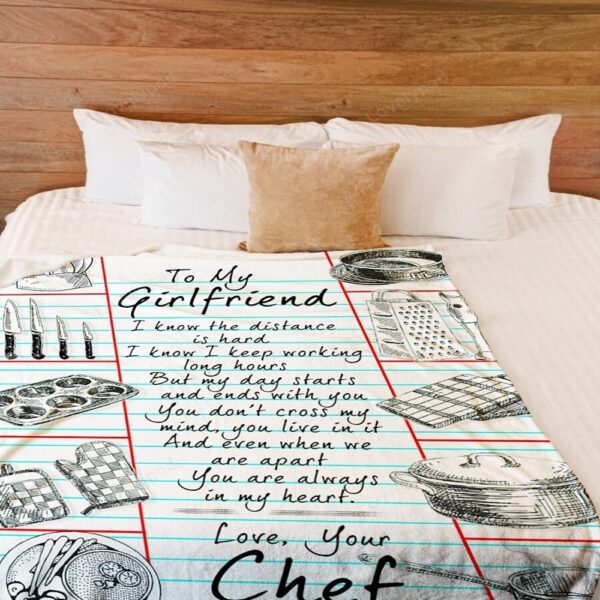 Valentine Blanket, Chefs Girlfriend Premium Fleece Blanket, Sherpa Blanket, Valentine Day Gift