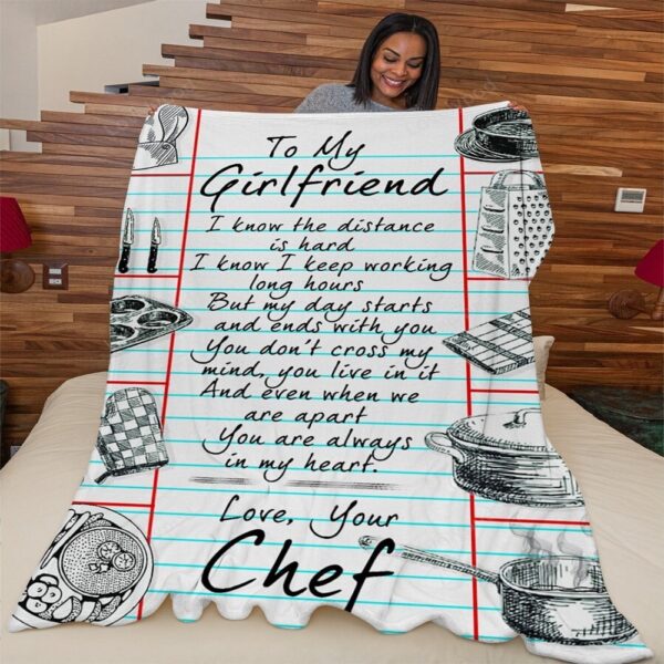 Valentine Blanket, Chefs Girlfriend Premium Fleece Blanket, Sherpa Blanket, Valentine Day Gift