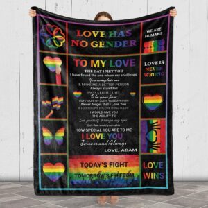 Valentine Blanket, Custom Lgbt Blanket Love Has…