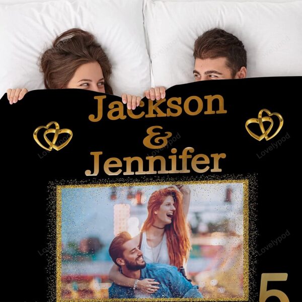 Valentine Blanket, Custom Name Anniversary Blanket For Wife,  Christmas Wedding Anniversary Birthday Valentines Day