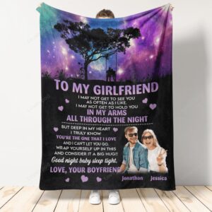 Valentine Blanket Custom Photo Blanket To My Girl Friend Best Valentine Gift For Girlfriend Youre The One That I Love 1 z8c67x.jpg