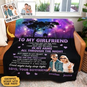 Valentine Blanket Custom Photo Blanket To My Girl Friend Best Valentine Gift For Girlfriend Youre The One That I Love 2 rbq4f0.jpg