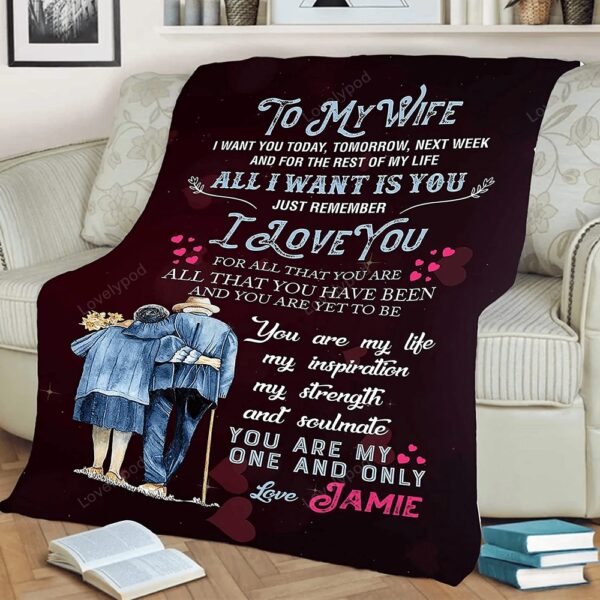 Valentine Blanket, Custom Wife Blanket You Are My One And Only Love, Christmas, Birthday, Anniversary Gift For Wife