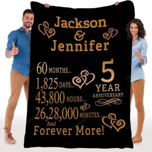 Valentine Blanket Customized 5 Year Anniversary Fleece Blanket For Your Love Partner Blanket For Couples Valentine 1 kjrpg3.jpg