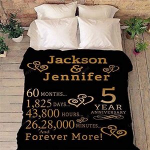 Valentine Blanket Customized 5 Year Anniversary Fleece Blanket For Your Love Partner Blanket For Couples Valentine 3 q529vh.jpg