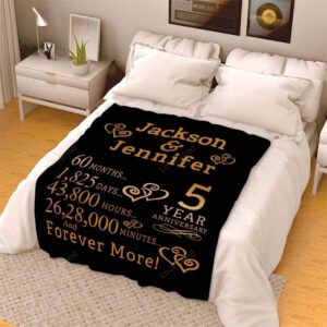 Valentine Blanket Customized 5 Year Anniversary Fleece Blanket For Your Love Partner Blanket For Couples Valentine 4 k8skcx.jpg