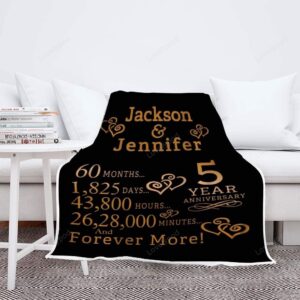 Valentine Blanket Customized 5 Year Anniversary Fleece Blanket For Your Love Partner Blanket For Couples Valentine 5 zyzkyx.jpg