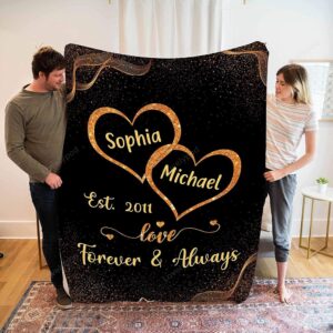 Valentine Blanket Customized Fleece Blankets For Wife With Husbands Name Best Gift For Your Life Partner Gifts 2 xwtatk.jpg