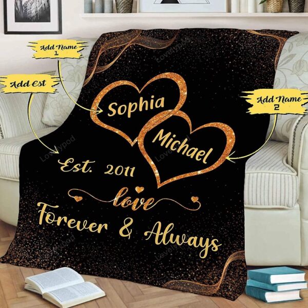 Valentine Blanket, Customized Fleece Blankets For Wife With Husbands Name, Best Gift For Your Life Partner Gifts