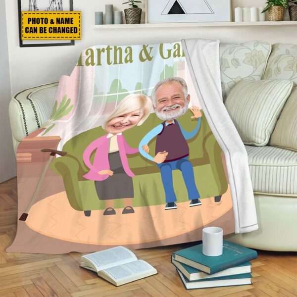 Valentine Blanket, Customized Name Couple Blanket Parents Gift Grandma Grandpa Gift Wedding Anniversary Gift Valentine’s Day Gift