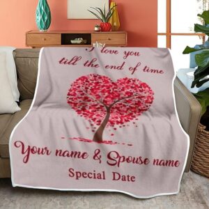 Valentine Blanket, Customized Name Valentine Tree Of…